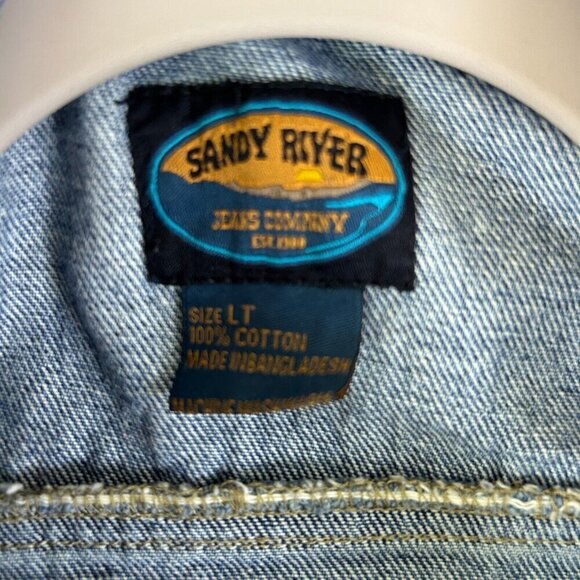 Sandy River Denim Jacket 100% Cotton Mens Large-Tall Chore Coat Biker Very Large - Picture 5 of 7